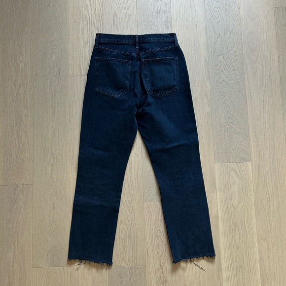 Agolde Riley Women's Dark Blue Jeans - Picture 2 of 6